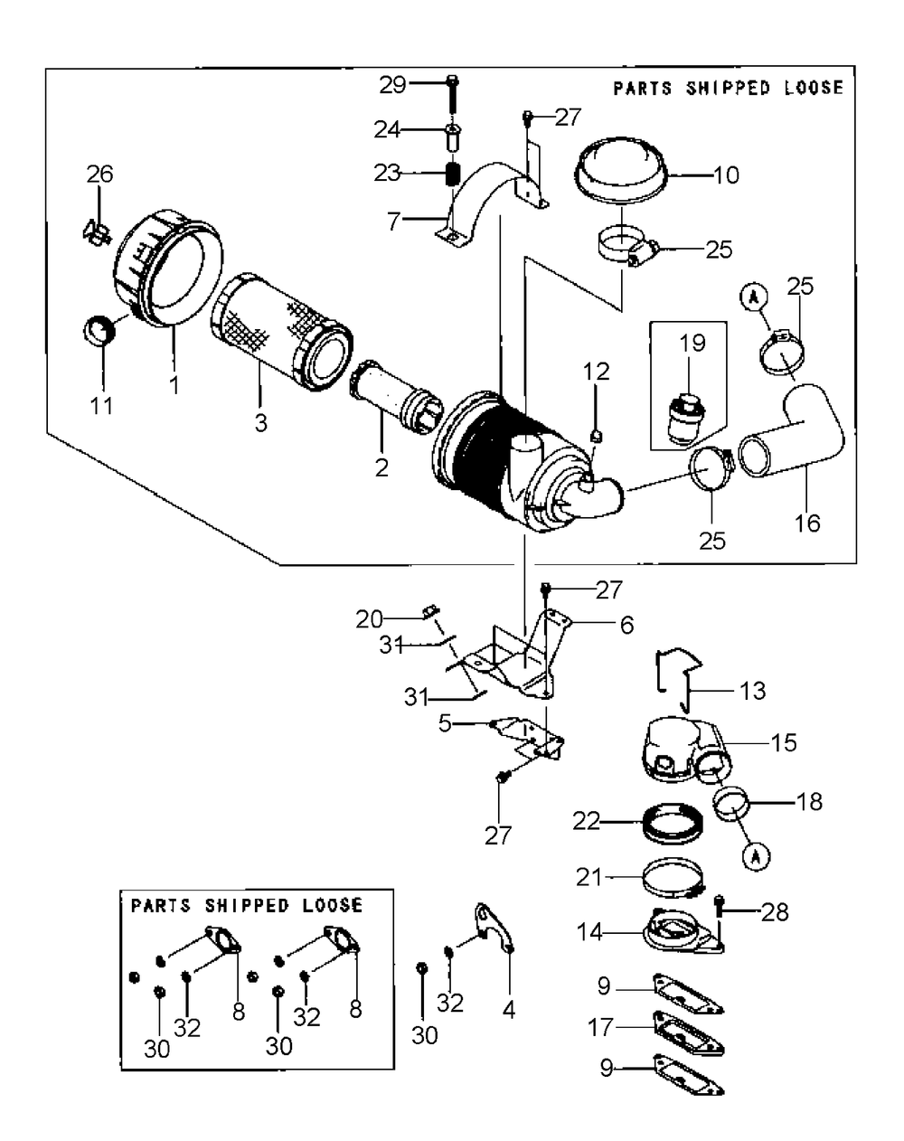 Fd791d-As05 Air Filter And Muffler Diagram and Parts List for M60-KW LC-53AJ8CTX750-29HP-DFI-LC Cub Cadet Lawn Tractor